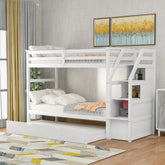 Bellemave® Twin Szie Bunk Bed with Trundle and Storage Stairs - Bellemave